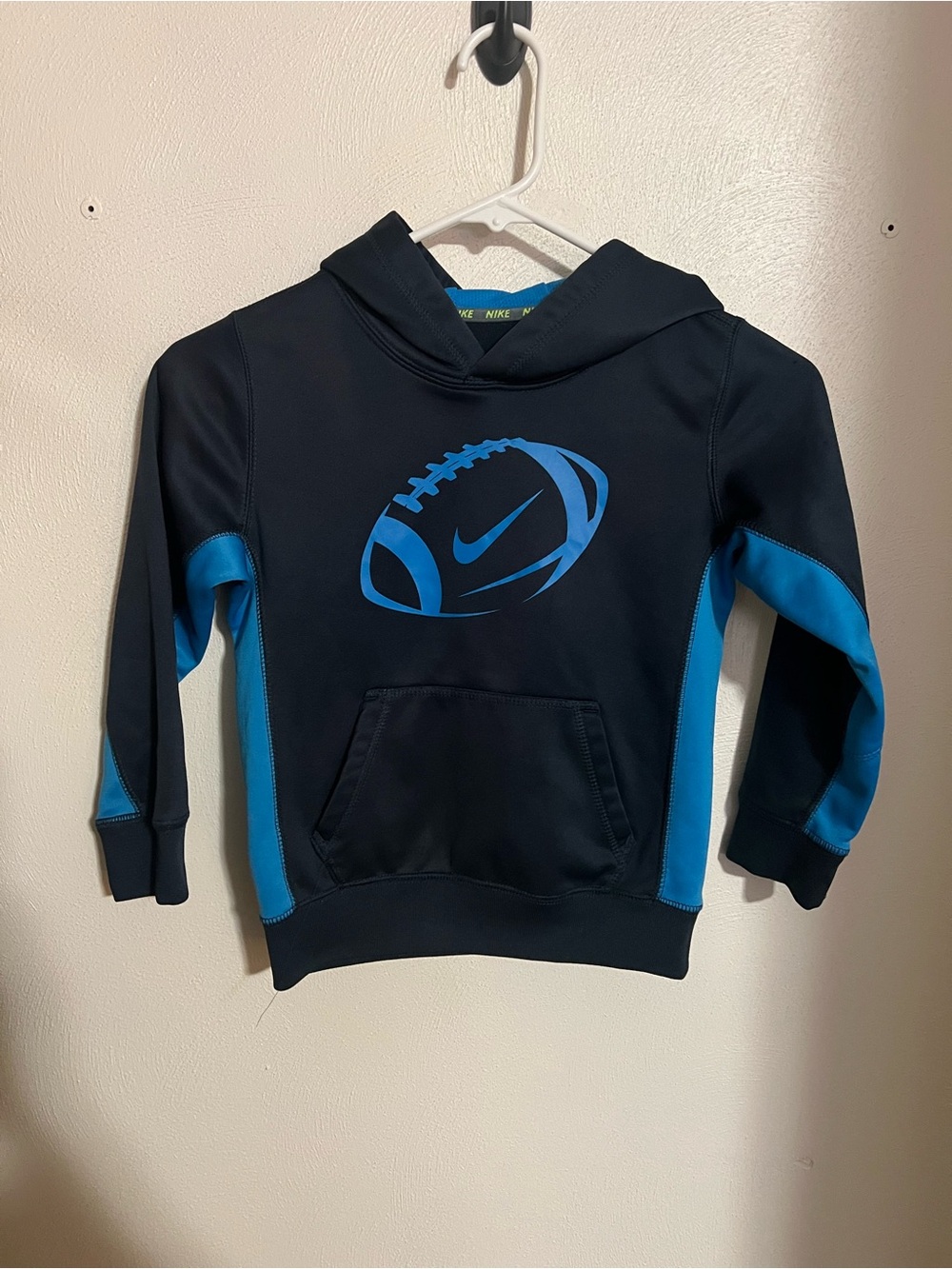 NIKE Classic Therma-Fit Athletic Casual Athleisure Football Hoodie Blue Boy's 6